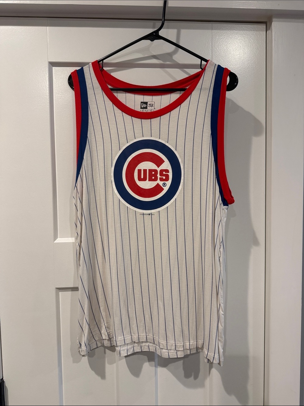 New Era Chicago Cubs Pinstripe Tank - White, Blue & Red